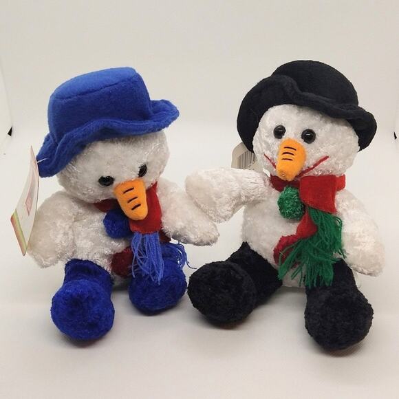 Yuletide Traditions plush snowmen (2) with tags - Picture 1 of 7